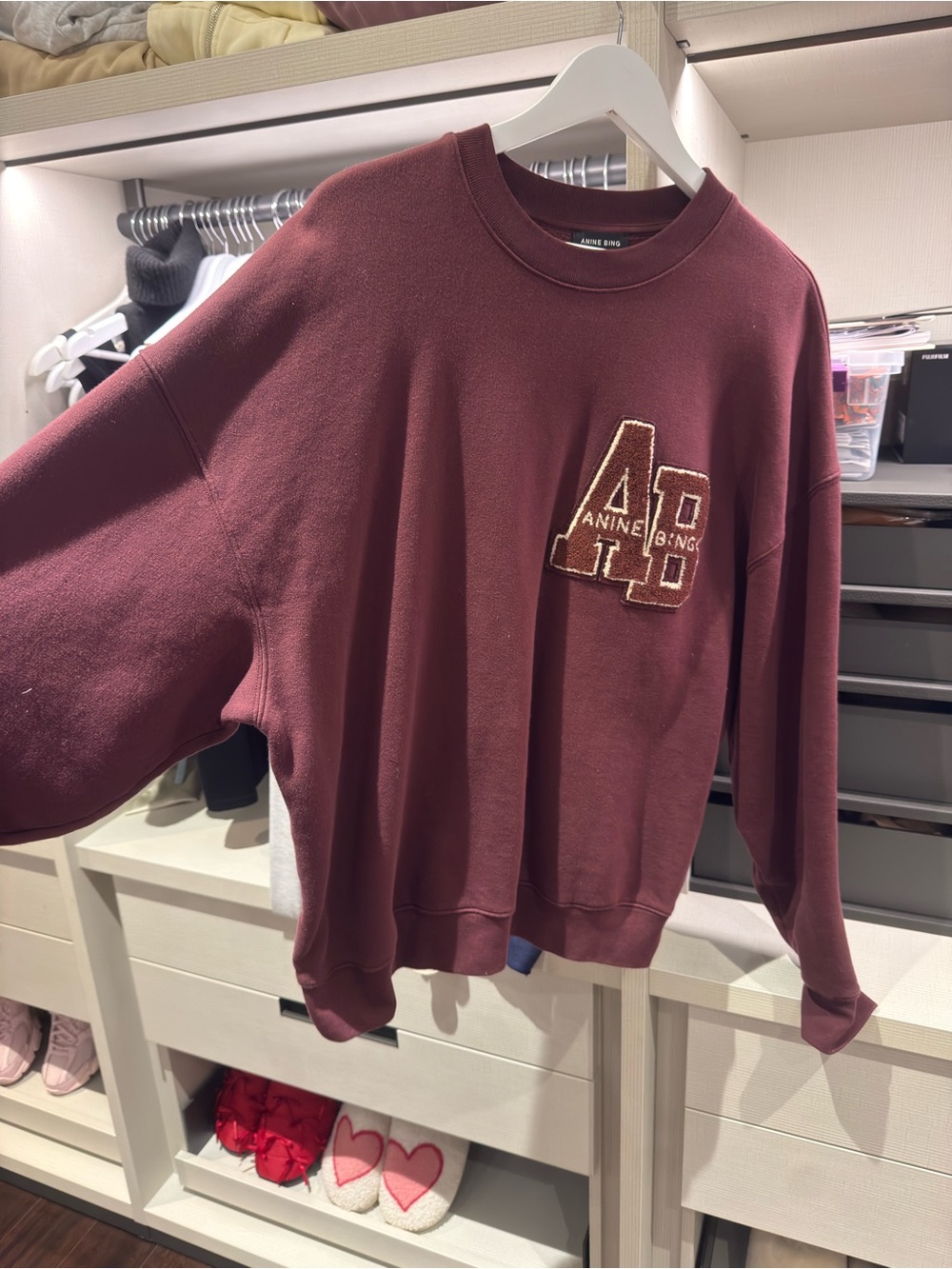 Maroon Anine Bing Crewneck Sweatshirt for women